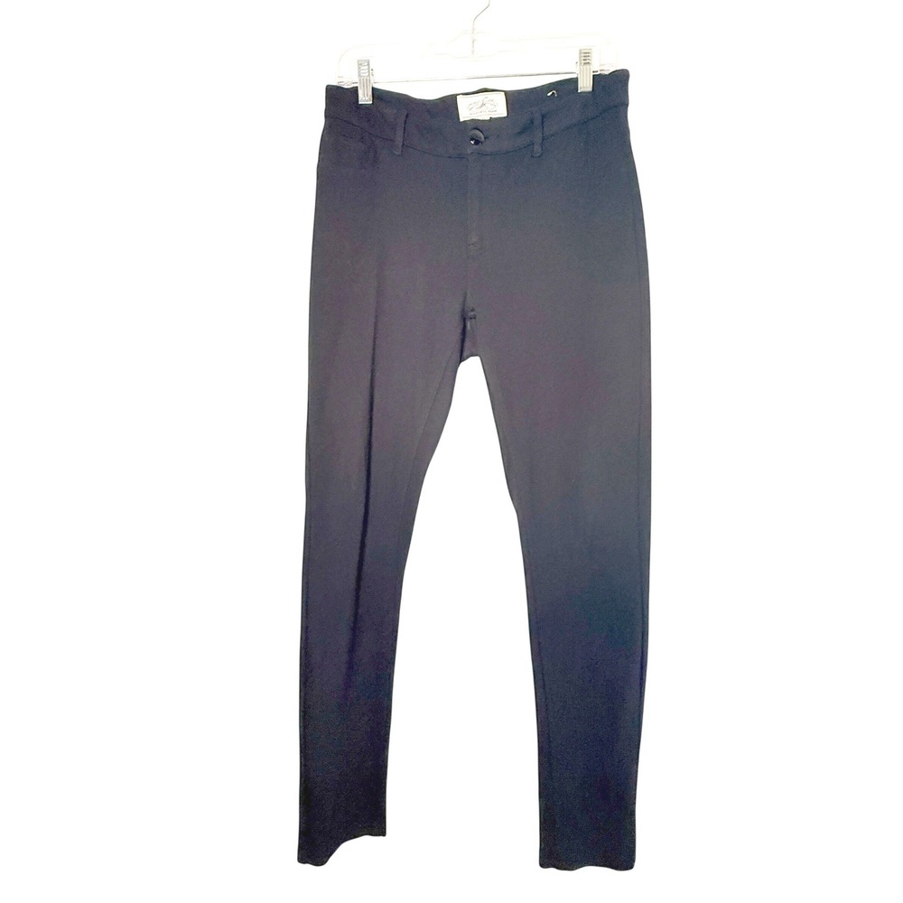 One 5 One Pants Womens 8 Black Skinny Ponte Stretch Rhinestone Pockets Glam